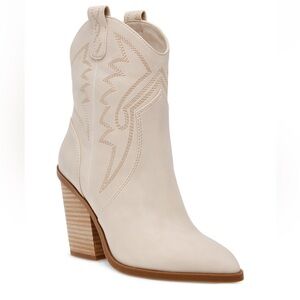 Dolce Vita Cream Heeled Western Boots